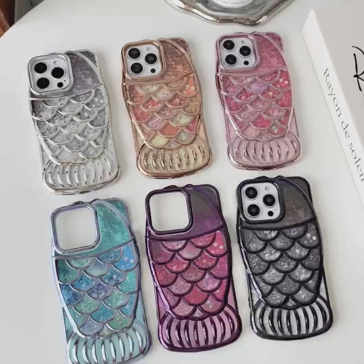 3D Mermaid Glitter Chubby Luxury Fat Fish Case